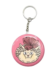 Брелок-открывашка Валя Карнавалова «Кошка с бантом», 5,7 см, на цепочке