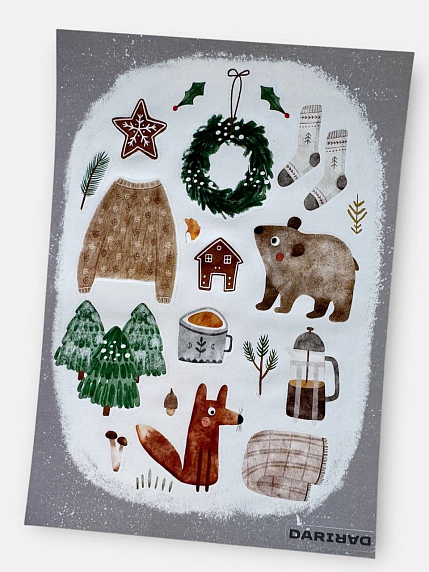 Стикерпак на Новый год «Зимний», А5, фото 5.