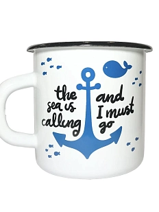 Эмалированная кружка Магтрэп «Sea is calling», белая, 400 мл