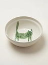 Тарелка ручной работы Донышко-горлышко «Кот Краш Зеленый», белая, керамика, превью фото 2