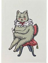 Картхолдер Валя Карнавалова «Котик на стуле с кружечкой», белый, двусторонний, ПВХ