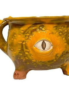 Кружка ручной работы с глазом «Дракон», жёлтая, керамика, 350 мл