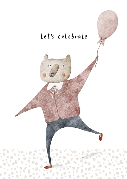 Постер интерьерный с медведем «Let's celebrate», А3, фото 1.