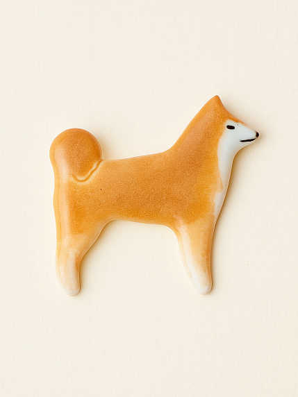 Брошь ручной работы «Сиба-ину», фото 1.