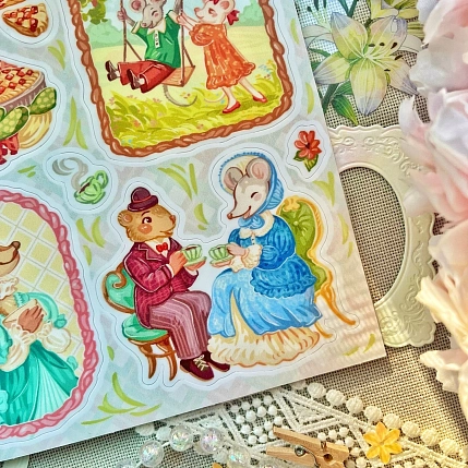 Стикерпак Лавкот «Винтажные мышки», А5, фото 2.