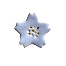 Брошь ручной работы «Цветочек», голубая, Partala ceramics