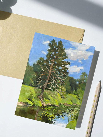 Открытка Зоя Абросимова «Одинокая сосна», А6, фото 1.