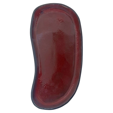 Блюдце ручной работы бордовое, керамика, 20 см, фото 1.