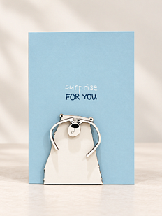 Открытка BOE с деревянными элементами «Surprise for you», открывающаяся
