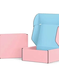 Подарочная коробка для украшений, 10 x 10 x 3 см, маленькая, розовая с голубым