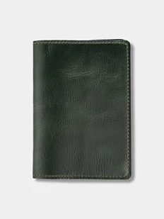 Обложка на паспорт Адрика.студио, изумруд, натуральная кожа