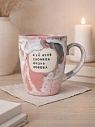 Кружка ручной работы Тата вытворяет/NF ceramics «Х*й меня сломишь, жизнь хороша», розовая, керамика, 400 мл, превью фото 2