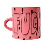 Кружка ручной работы «F**k», розовая, фарфор, 350 мл, превью фото 1