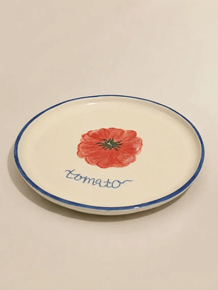 Тарелка ручной работы Йеллоускуп «Tomato», керамика, 21 см, фото 2.