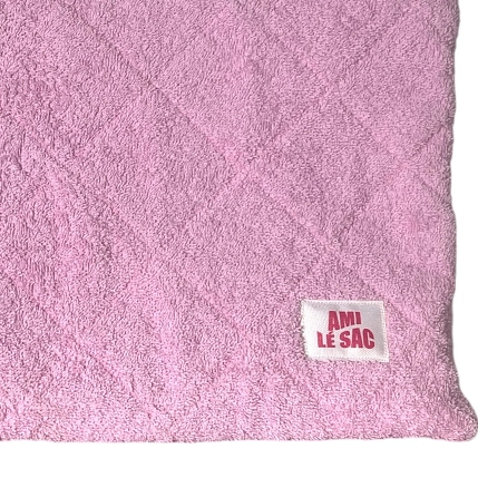 Большая косметичка ручной работы АМИ (Ami lé sac) «Кейс», розовая, махровая, фото 3.