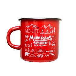 Эмалированная кружка «Mountains», красная, 400 мл