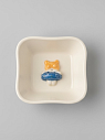 Тарелка квадратная с фигуркой внутри Котик-пончик, синий, керамика, 14 см, превью фото 1