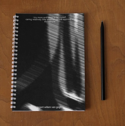 Блокнот на пружине Mitrozhe «I try more and more», А5, 50 листов, чёрный, фото 3.