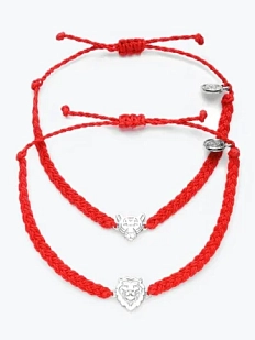 Браслеты парные WAF WAF «Львы», красные