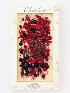 Шоколад белый с черникой, малиной и брусникой