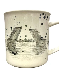 Кружка ручной работы Верба керамика цилиндр «А может быть в Питер?...», керамика, 500 мл