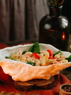 Глубокая тарелка устрица ручной работы VELES «Звезда Элендиля», фарфор, 680 мл