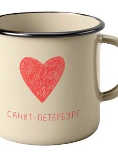 Кружка эмалированная «Люблю Санкт-Петербург», кремовая, 250 мл