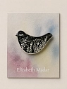 Брошь ручной работы Elizabeth Madar Голубка и травы, чёрный, керамика, превью фото 2