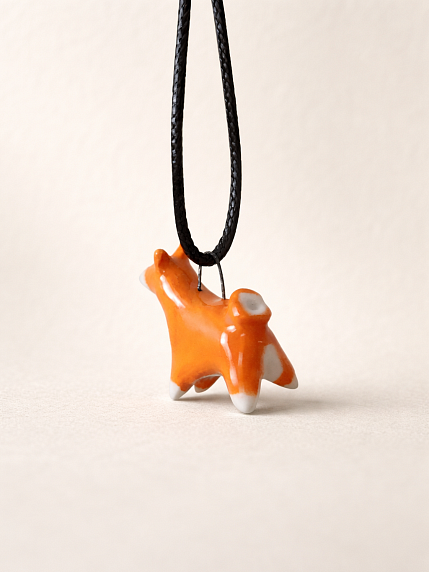 Подвеска ручной работы с собачкой «‎Сиба-ину»‎, керамика, фото 2.