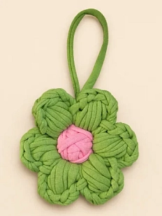 Вязаный обвес Новика «Цветок», зелёный, 10 см