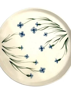 Тарелка ручной работы Верба керамика «Васильки», керамика, 24 см