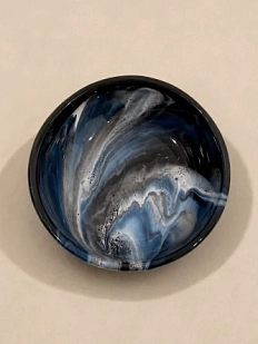 Пиала ручной работы с разводами Кафель «Исландия», чёрно-синяя, керамика, 9,5 см