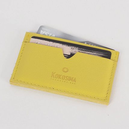 Визитница ручной работы, Kokosina bags, натуральная кожа, васильковый, фото 4.