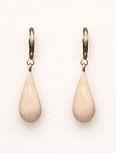 Серьги-конго Радость Рядом «Капли», полимерная глина, белые