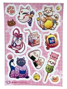 Стикерпак Лавкот «Японские котики», А6