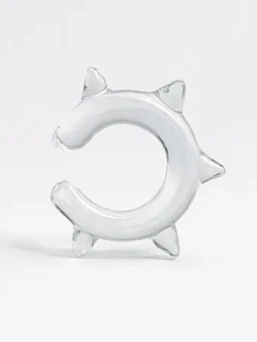 Кафф Лампджой глянцевый, стекло, прозрачный с шипами