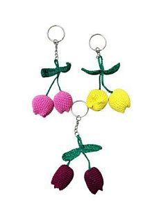 Вязаный брелок, обвес на сумку «Тюльпаны», 9 см, в ассортименте