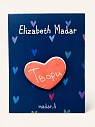 Брошь ручной работы Elizabeth Madar сердечко «Твори», красный, керамика, превью фото 1
