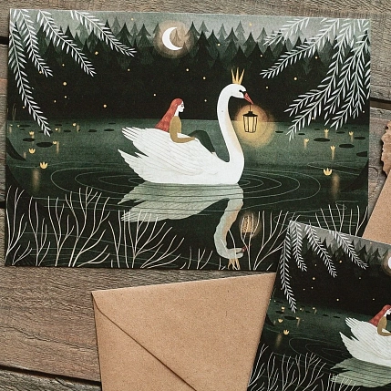 Открытка «Лебедь», Дворникова Александра, фото 4.