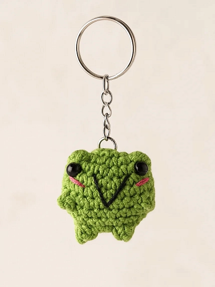 Вязаный брелок ЦИЛИНСКАЯ «Квак», зелёный, фото 1.