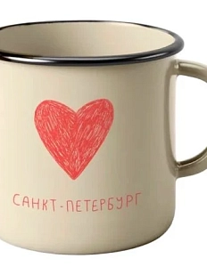 Кружка эмалированная «Люблю Санкт-Петербург», кремовая, 250 мл