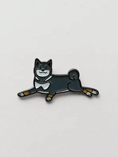 Металлический значок DARI DARI «Чёрная сиба-ину», 20 мм