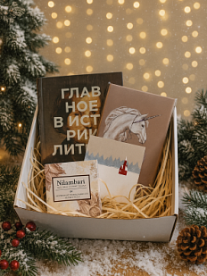 Подарочный набор на Новый год с книгой «Главное в истории литературы» и шоколадом
