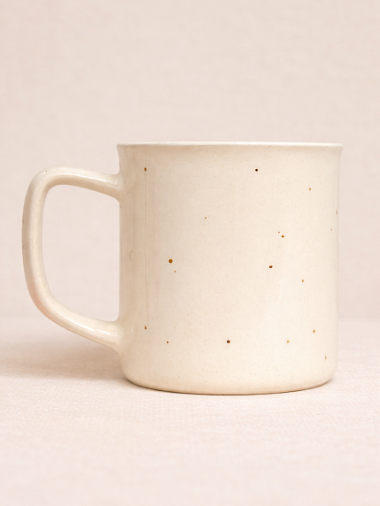 Кружка ручной работы «Девушка с книгой», белая в точку, фарфор, 300 мл, фото 2.