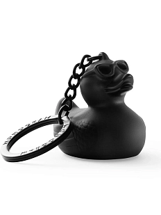 Брелок уточка в очках черная