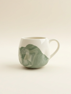Кружка ручной работы мятая Hands in clay «Зелёный мрамор», керамика, 250 мл
