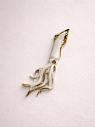 Брошь ручной работы Фарфор Булыгина «Кальмар», бело-золотистая, превью фото 2