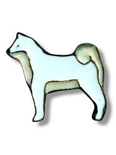 Брошь ручной работы DARI DARI «Сиба-ину», белая, керамика