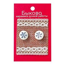 Серьги ручной работы «Синие снежинки», фарфор
