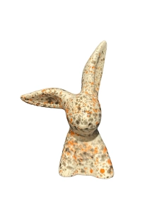 Статуэтка ручной работы Кролик, оранжевые брызги, керамика